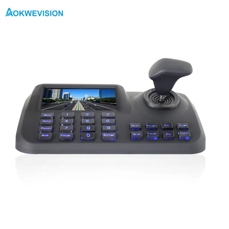 3D CCTV IP PTZ controller Onvif-compatible IP PTZ joystick IP PTZ keyboard with 5 inch LCD screen for IP PTZ camera